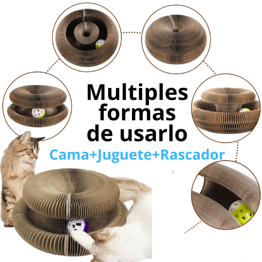 TABLERO MAGICO HAPPYCAT PARA GATOS 3 EN 1 (ESTRUCTURA+PELOTA)