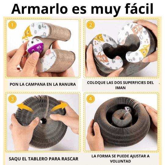 TABLERO MAGICO HAPPYCAT PARA GATOS 3 EN 1 (ESTRUCTURA+PELOTA)